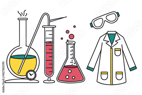 Laboratory equipment and safety gear for scientific experiments