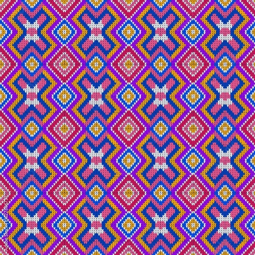 This vibrant seamless pattern features a traditional tribal weave design inspired by Southeast Asian weaving techniques. Perfect for textile printing, fashion design, digital paper, and home decor.