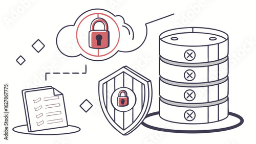 Secure data storage with cloud protection and document security for confidential information access