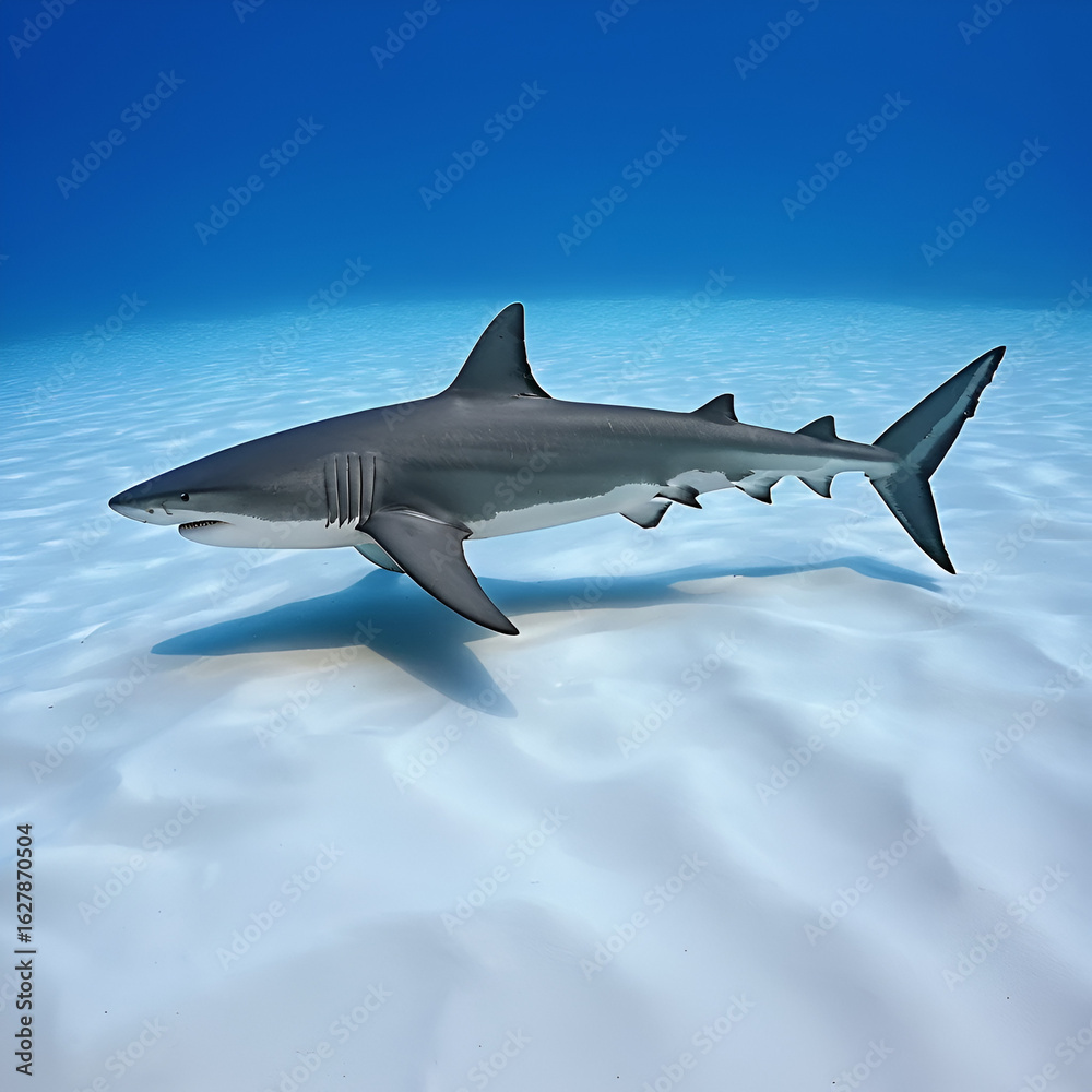 Fototapeta premium Requin Blanc de profil