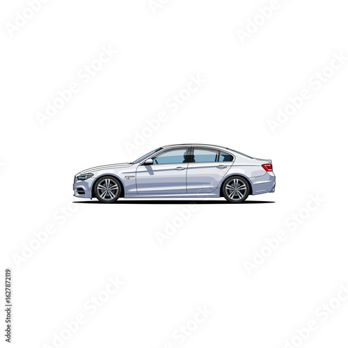 Car side view icon logo flat vector design
