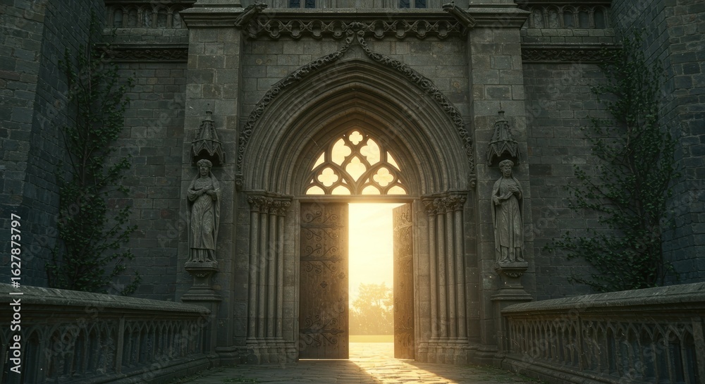 Obraz premium Gothic cathedral entrance