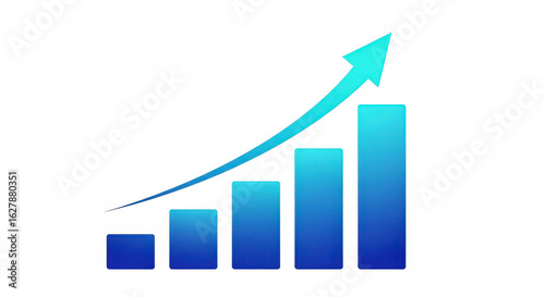 Bar chart with an upward curving arrow illustrating progressive business growth and financial success on a clean white background Free Download Bar chart with an upward curving arrow illustrating progressive business growth and financial success on a clean white background - GFXLoad
