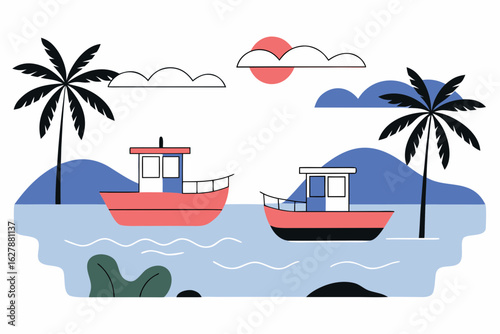 ship on the sea