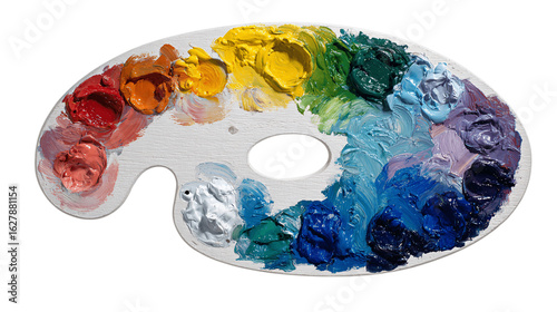 A single art palette, white background --ar 16:9