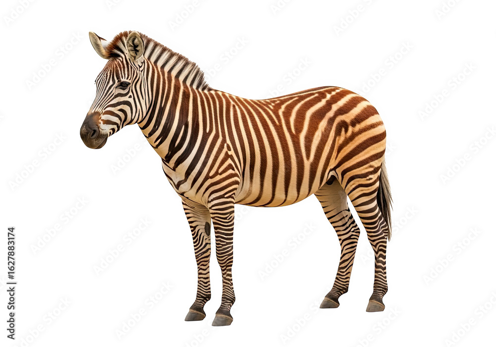 Fototapeta premium Illustration of a zebra with distinctive stripes isolated on transparent background