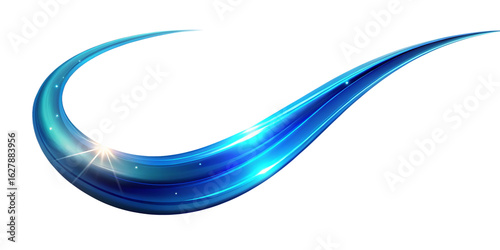 Abstract blue swirl of light and energy on a black background