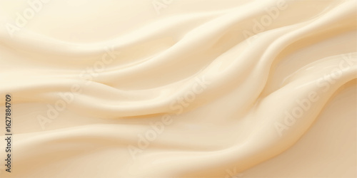 Golden silk and satin fabric background with smooth flowing texture and luxurious shiny golden drapery design pattern