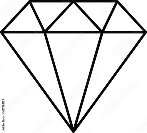 Simple line drawing of a brilliant cut diamond
