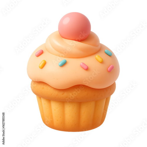 Deliciously cute stylized cupcake, perfect for sweet-themed projects. Whimsical and playful design.