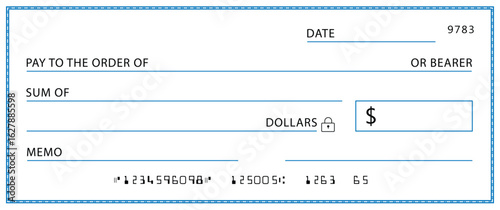 Presentation Check Template Giant Large Donor Check for Business. Vector