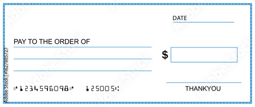 Presentation Check Template Giant Large Donor Check for Business. Vector