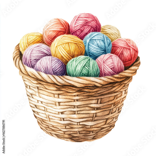 a cute Basket full o colorful yarn balls