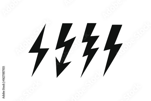 Dynamic Lightning Bolts Symbolic Representations of Energy and Power Striking Designs Embodying Electric Charge and Forceful Impact Bold and Striking Vectors