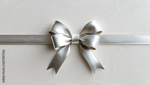 A wedding gift card with a silver ribbon elegantly displayed on a clean white background for special occasions