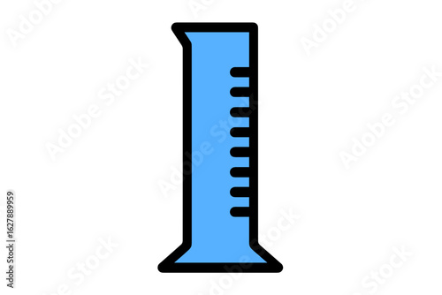 Graduated Cylinder Icon in Blue
