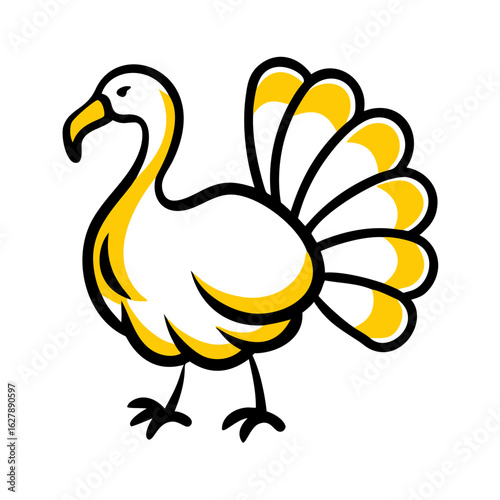 Cartoon turkey isolated on white background