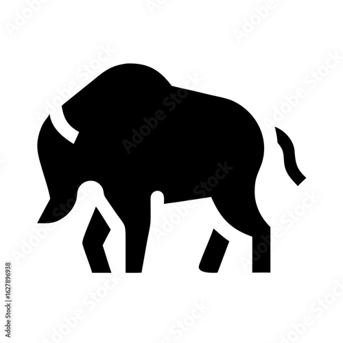 Bison silhouette icon isolated on white background