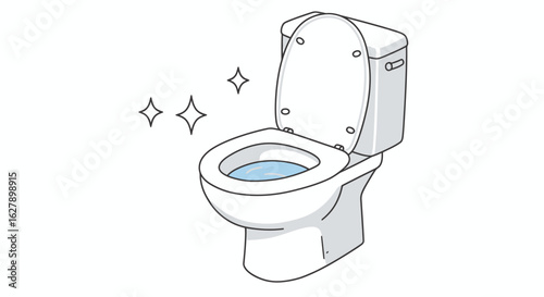 A clean and inviting vector illustration of a toilet, perfect for hygiene, bathroom, and sanitation-related design projects, presented in a simple, modern style.