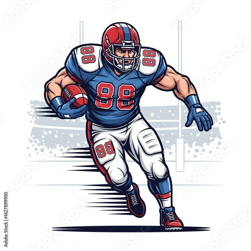 American Football Player Vector Illustration