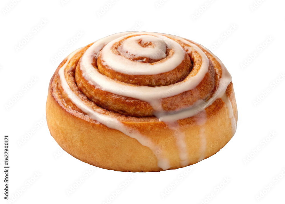 Fototapeta premium Cinnamon Roll isolated on a transparent background.