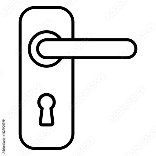 Icono cerradura de puerta con líneas 