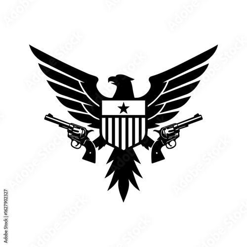 eagle with wings and shield