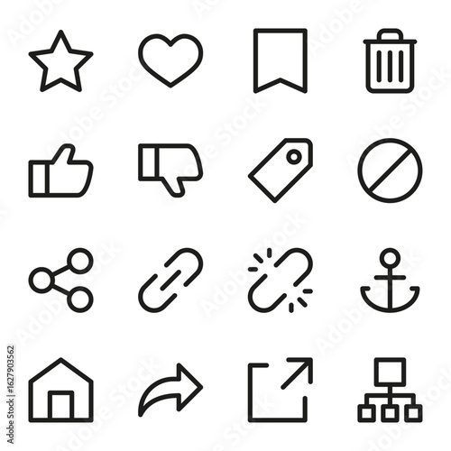 Black Marketing Icon collection vector illustration mega icons