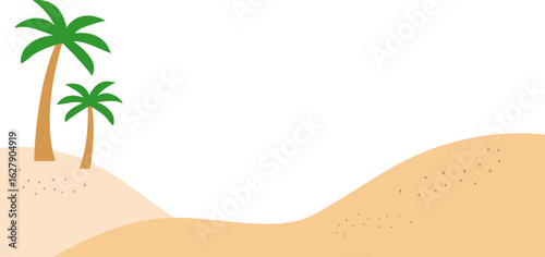 Desert Landscape with Palm Trees / 야자수 사막 풍경 일러스트