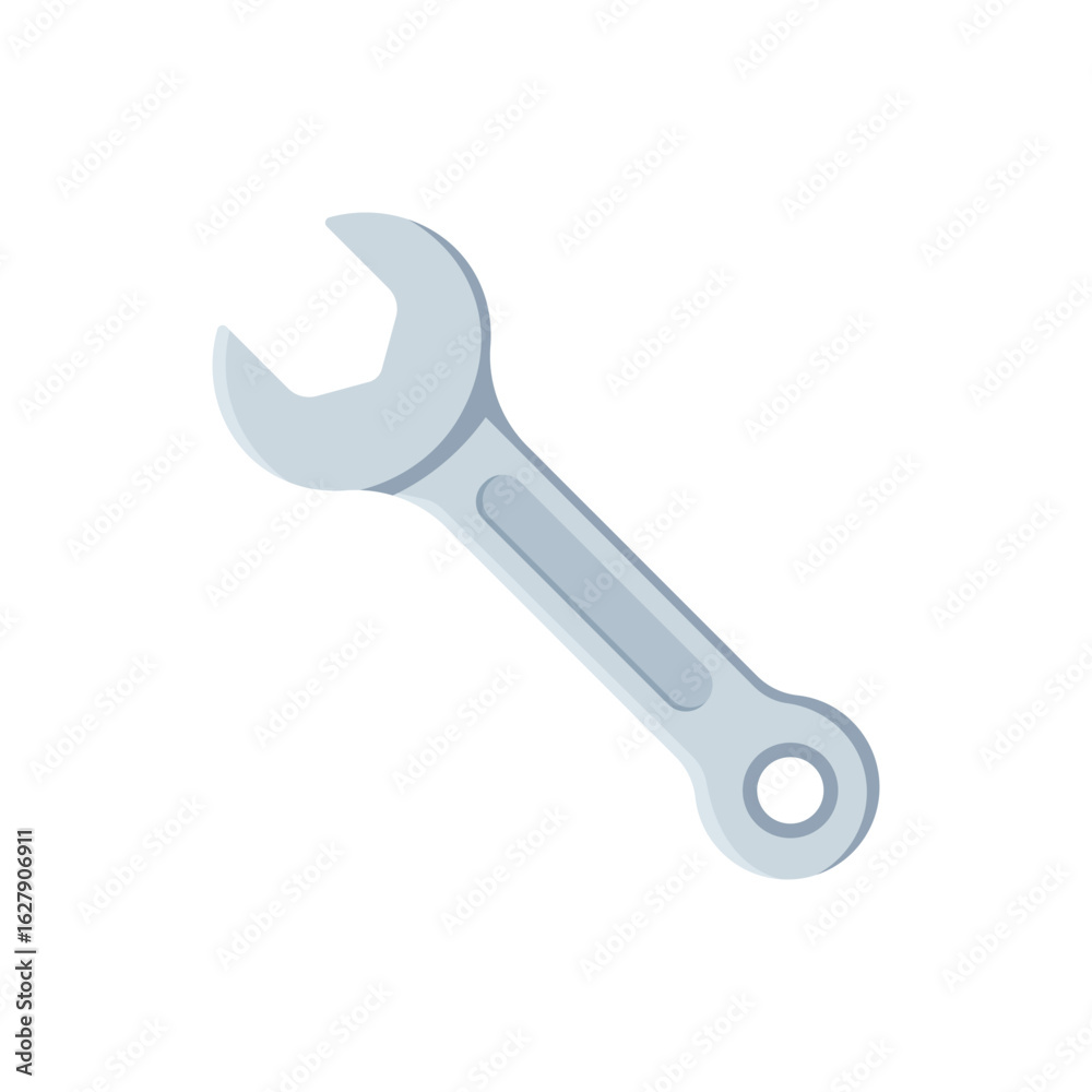 Clean flat design vector of a grey spanner wrench. Clean flat design vector of a grey spanner wrench.