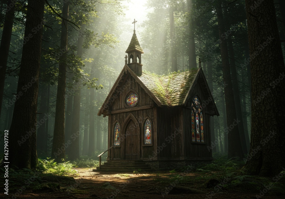 Fototapeta premium Forest Chapel Sunlight