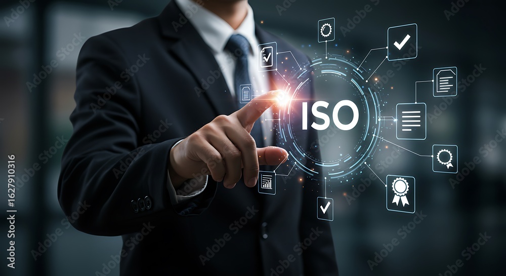 Obraz premium Achieving ISO Certification Streamlining Quality Management with Digital Solutions