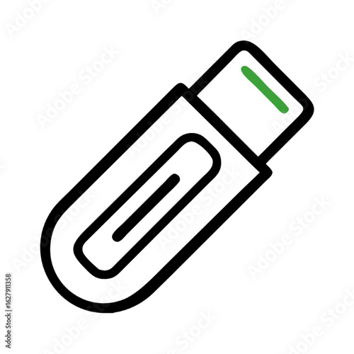 USB Flash Drive: A sleek, minimalist illustration of a USB flash drive, perfectly representing modern data storage.