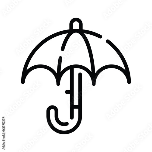 Check out this linear icon of beach umbrella