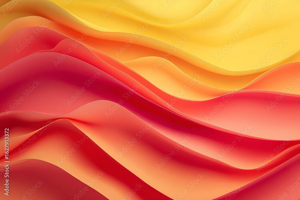 Obraz premium Abstract colorful background illustration with flowing orange and gold wavy lines, creating a luxurious silk-like texture and dynamic pattern