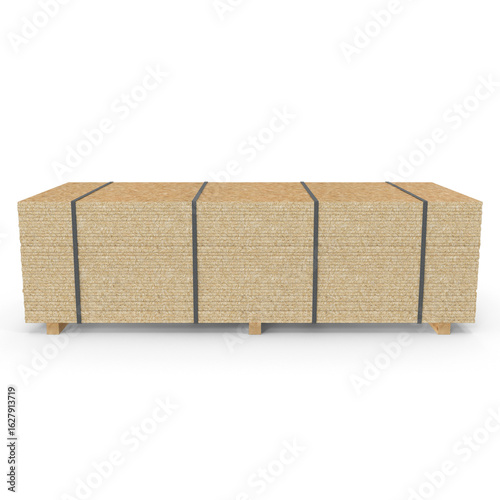 Stack of Wooden Chipboard Sheets Isolated on Transparent Background