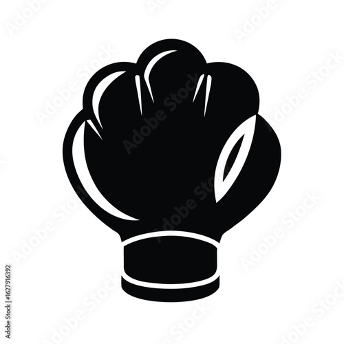 Silhouette of a punching glove on white background Vector illustration