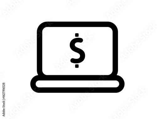 money and laptop icon image. vector