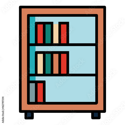 wooden shelf with books