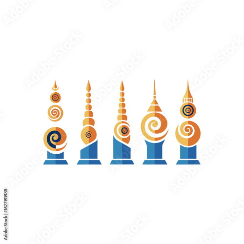  different spiral tower set  
