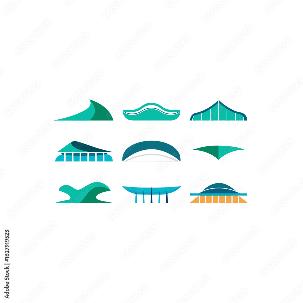 Obraz premium different wave pavilion set 