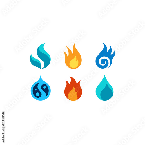 different water fire fusion spell set  