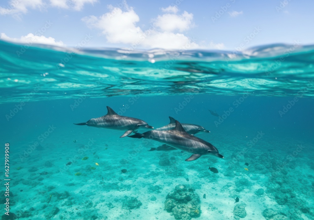Fototapeta premium Dolphins in Turquoise Water