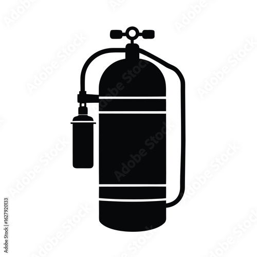 Silhouette of a scuba tank on white background Vector illustration