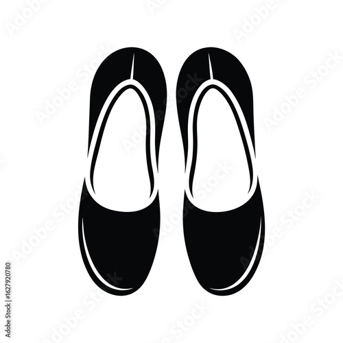 Silhouette of slippers on white background Vector illustration