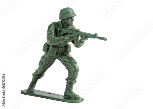 Toy soldier isolated on a transparent background.