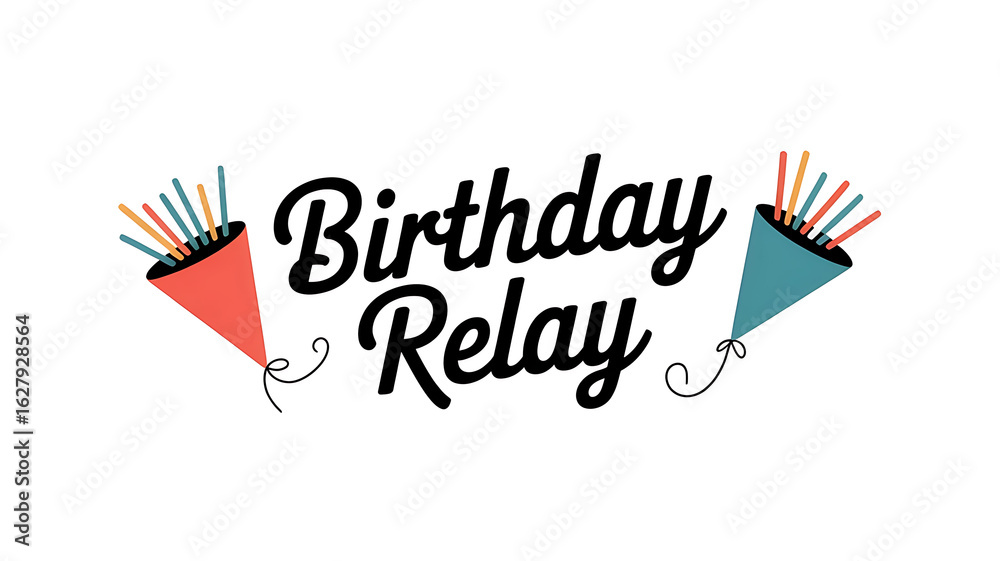 Fototapeta premium Birthday Relay, festive celebration. 