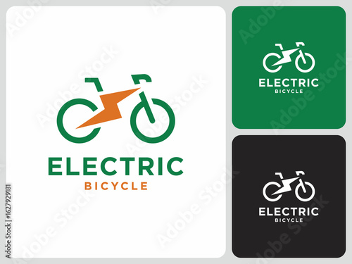 electric bicycle logo vector