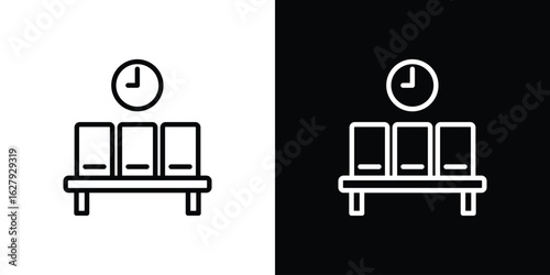 Waiting Room icon graphic, editable stroke. Suitable for website design, logo, app, template, and ui ux.