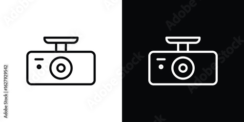 Vehicle dvr camera icon graphic, editable stroke. Suitable for website design, logo, app, template, and ui ux.